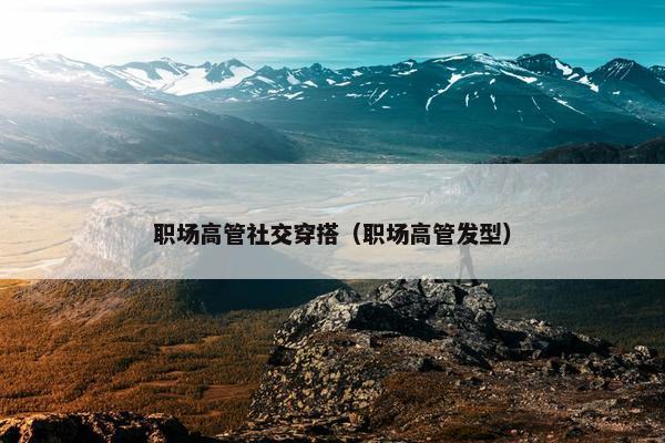 职场高管社交穿搭（职场高管发型）