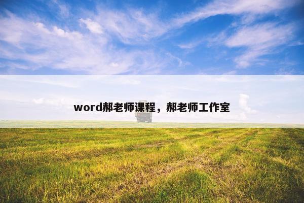 word郝老师课程，郝老师工作室