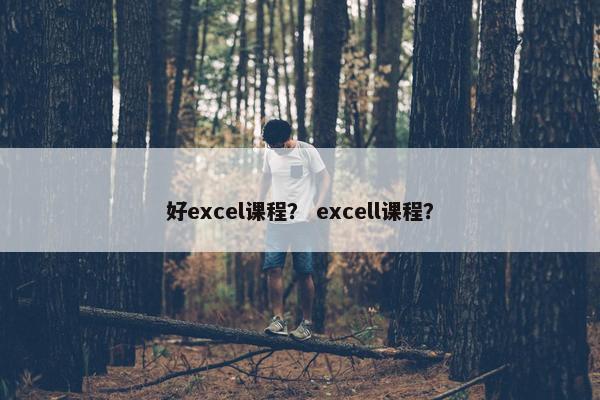 好excel课程？ excell课程？