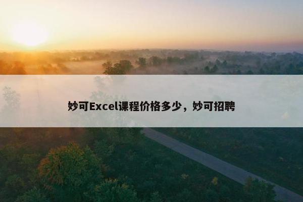 妙可Excel课程价格多少，妙可招聘