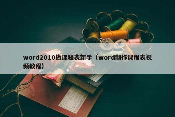 word2010做课程表新手（word制作课程表视频教程）