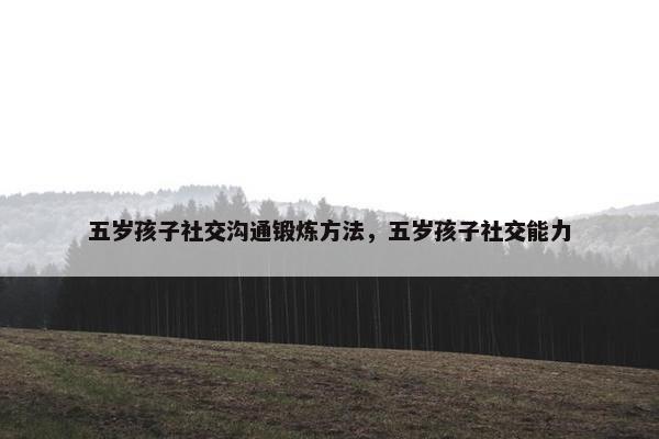 五岁孩子社交沟通锻炼方法，五岁孩子社交能力