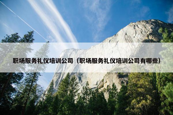 职场服务礼仪培训公司（职场服务礼仪培训公司有哪些）