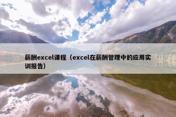 薪酬excel课程（excel在薪酬管理中的应用实训报告）