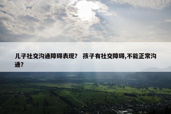 儿子社交沟通障碍表现？ 孩子有社交障碍,不能正常沟通？