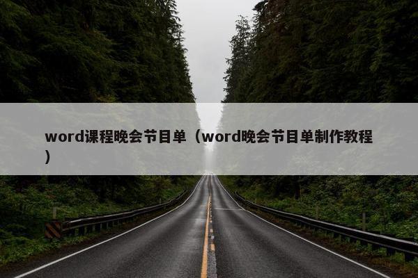 word课程晚会节目单（word晚会节目单制作教程）