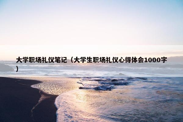 大学职场礼仪笔记（大学生职场礼仪心得体会1000字）