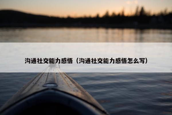 沟通社交能力感悟（沟通社交能力感悟怎么写）