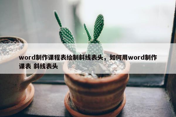 word制作课程表绘制斜线表头，如何用word制作课表 斜线表头