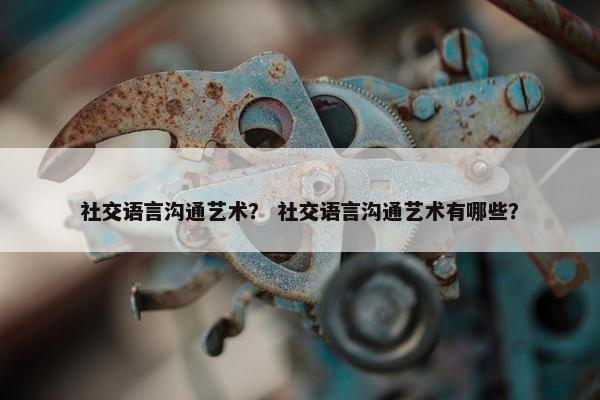 社交语言沟通艺术？ 社交语言沟通艺术有哪些？