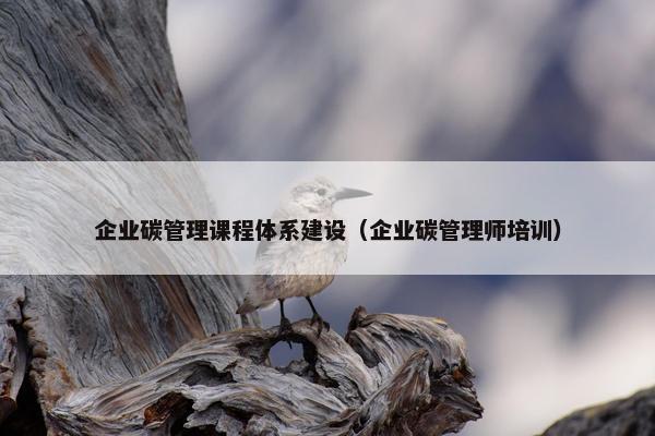 企业碳管理课程体系建设（企业碳管理师培训）