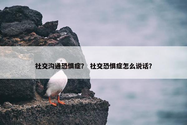 社交沟通恐惧症？ 社交恐惧症怎么说话？