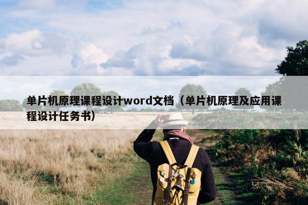 单片机原理课程设计word文档（单片机原理及应用课程设计任务书）