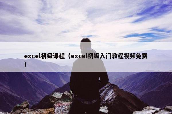 excel初级课程（excel初级入门教程视频免费）