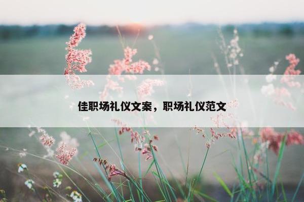 佳职场礼仪文案，职场礼仪范文