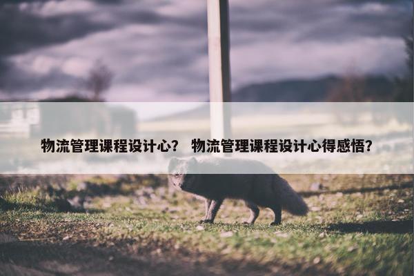 物流管理课程设计心？ 物流管理课程设计心得感悟？