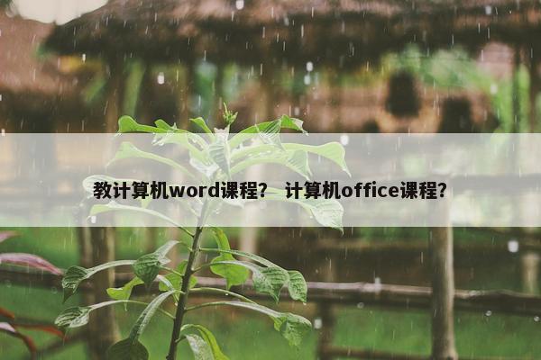 教计算机word课程？ 计算机office课程？