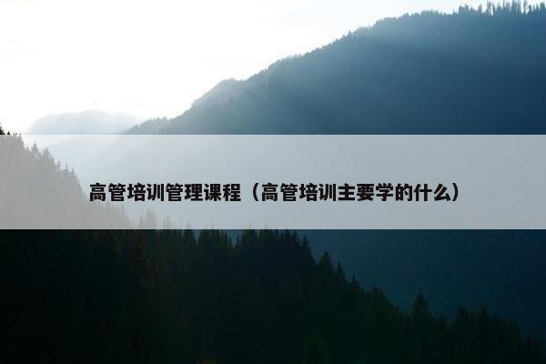 高管培训管理课程（高管培训主要学的什么）