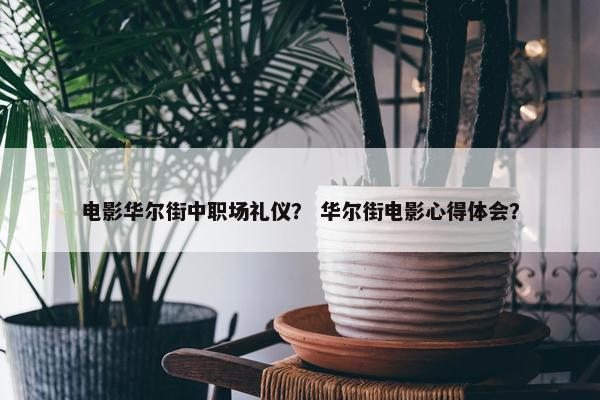 电影华尔街中职场礼仪？ 华尔街电影心得体会？