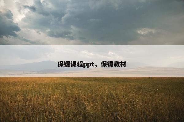 保镖课程ppt，保镖教材