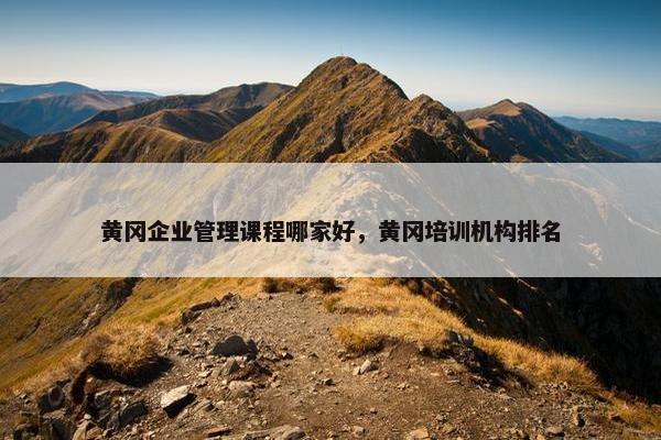 黄冈企业管理课程哪家好，黄冈培训机构排名