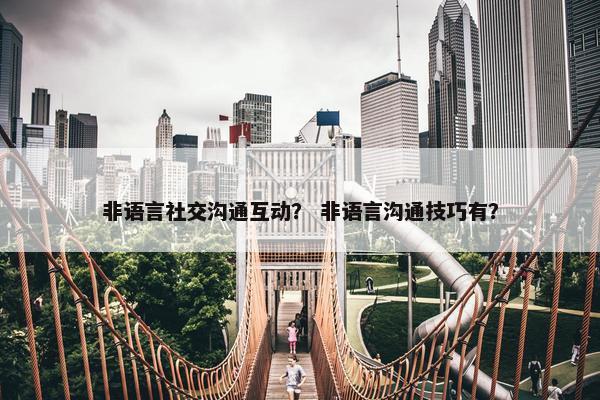 非语言社交沟通互动？ 非语言沟通技巧有？