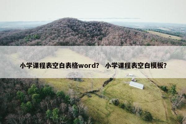 小学课程表空白表格word？ 小学课程表空白模板？