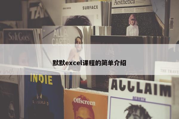 默默excel课程的简单介绍
