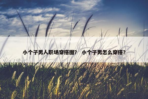小个子男人职场穿搭图？ 小个子男怎么穿搭？