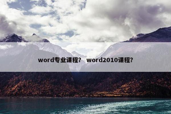 word专业课程？ word2010课程？