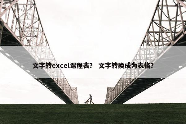 文字转excel课程表？ 文字转换成为表格？