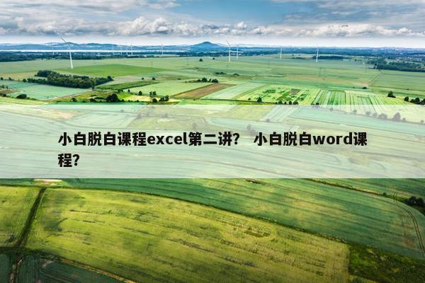 小白脱白课程excel第二讲？ 小白脱白word课程？