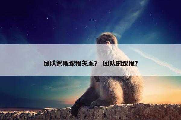 团队管理课程关系？ 团队的课程？