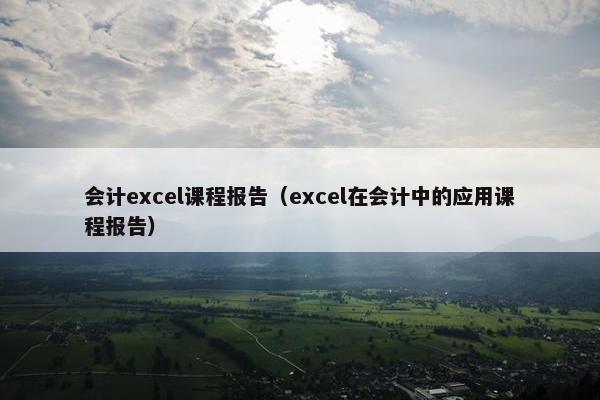会计excel课程报告（excel在会计中的应用课程报告）