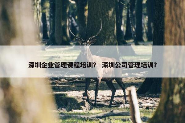 深圳企业管理课程培训？ 深圳公司管理培训？