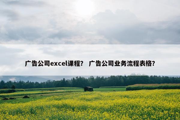 广告公司excel课程？ 广告公司业务流程表格？