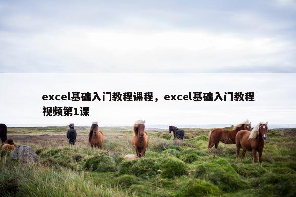 excel基础入门教程课程，excel基础入门教程视频第1课