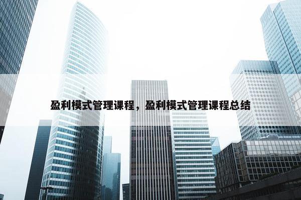 盈利模式管理课程，盈利模式管理课程总结