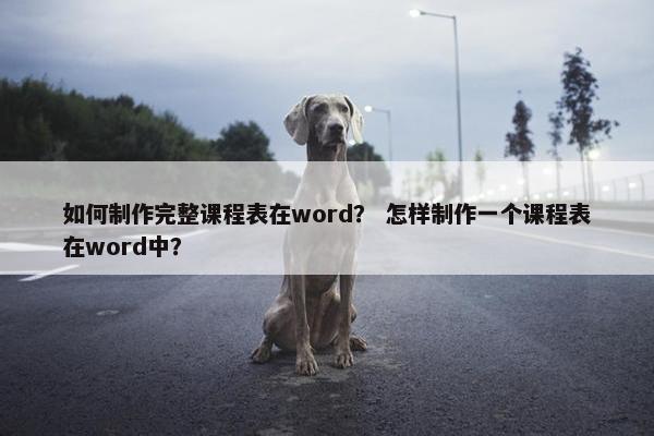 如何制作完整课程表在word？ 怎样制作一个课程表在word中？