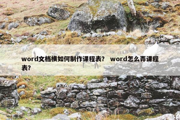 word文档横如何制作课程表？ word怎么弄课程表？