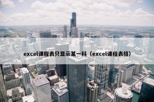 excel课程表只显示某一科（excel课程表格）