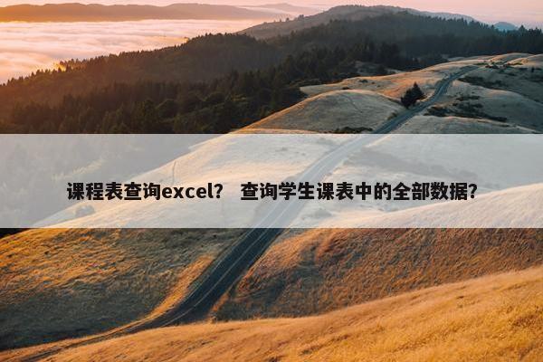 课程表查询excel？ 查询学生课表中的全部数据？