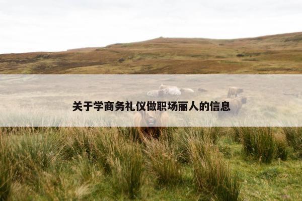 关于学商务礼仪做职场丽人的信息