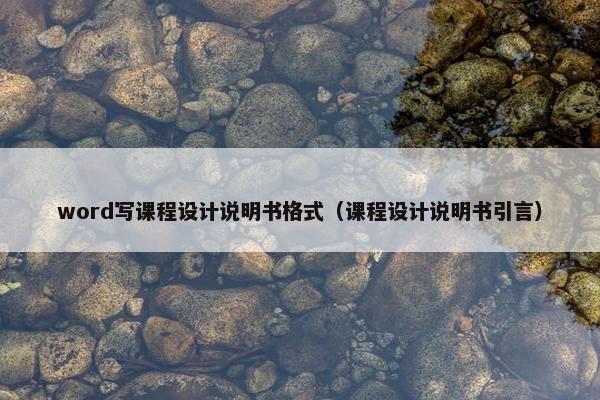 word写课程设计说明书格式（课程设计说明书引言）