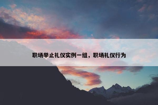 职场举止礼仪实例一组，职场礼仪行为