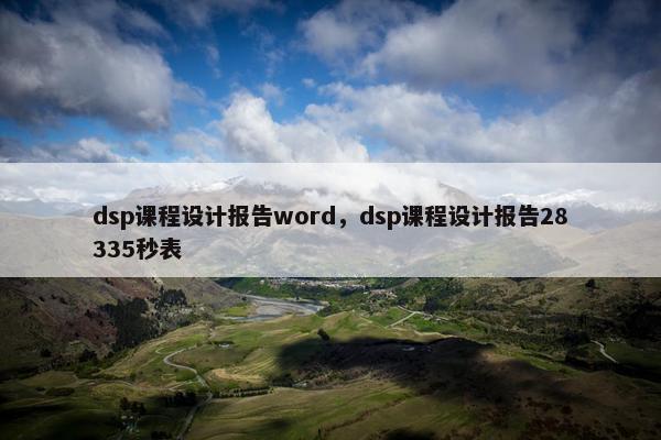 dsp课程设计报告word，dsp课程设计报告28335秒表