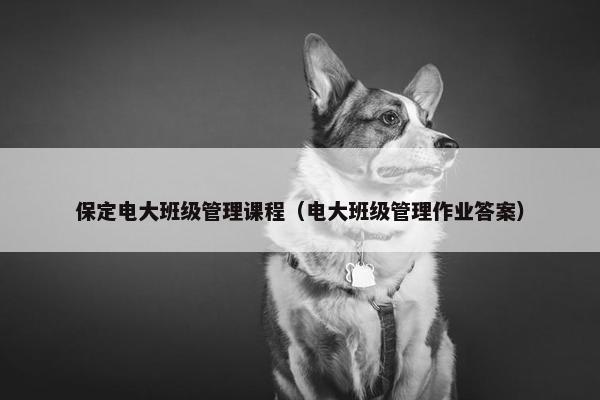保定电大班级管理课程（电大班级管理作业答案）