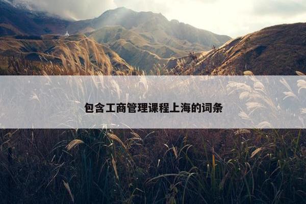 包含工商管理课程上海的词条