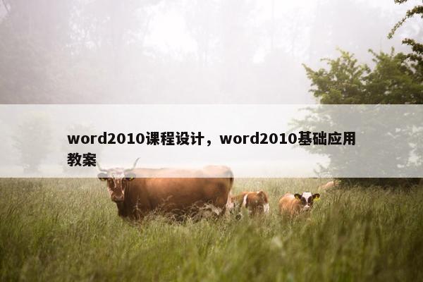 word2010课程设计，word2010基础应用教案