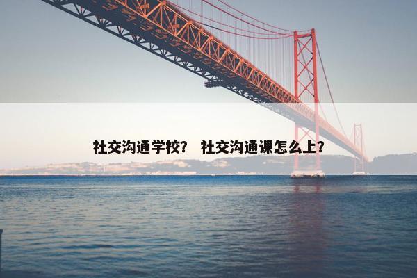 社交沟通学校？ 社交沟通课怎么上？